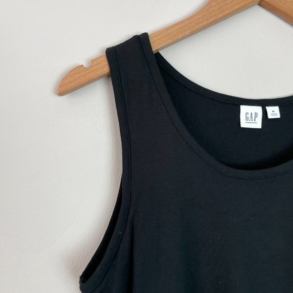 Gap Maternity Sleeveless Popover Round Neck Comfy True Black Dress Medium M - Picture 3 of 5